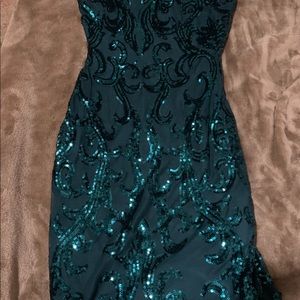 Green sequin dress